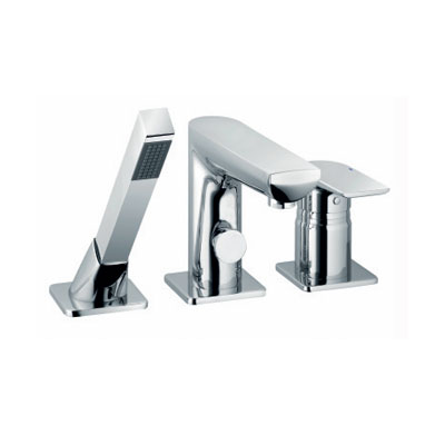 Bathtub rim mounted mixer