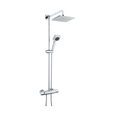 Shower pipe thermostat