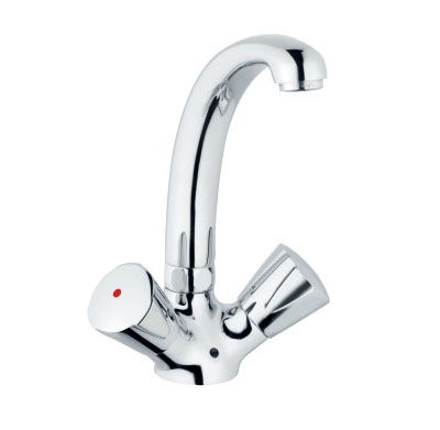 Two handle wash basin mixer low pressure
